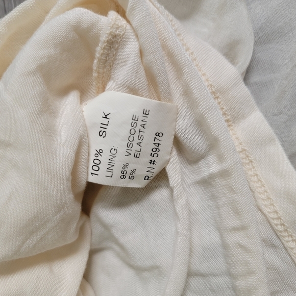 Bella Umbra Cream Tank Top Silk Asymetrical Size S Lightweight‎ Breezy Waterfall - Picture 7 of 12